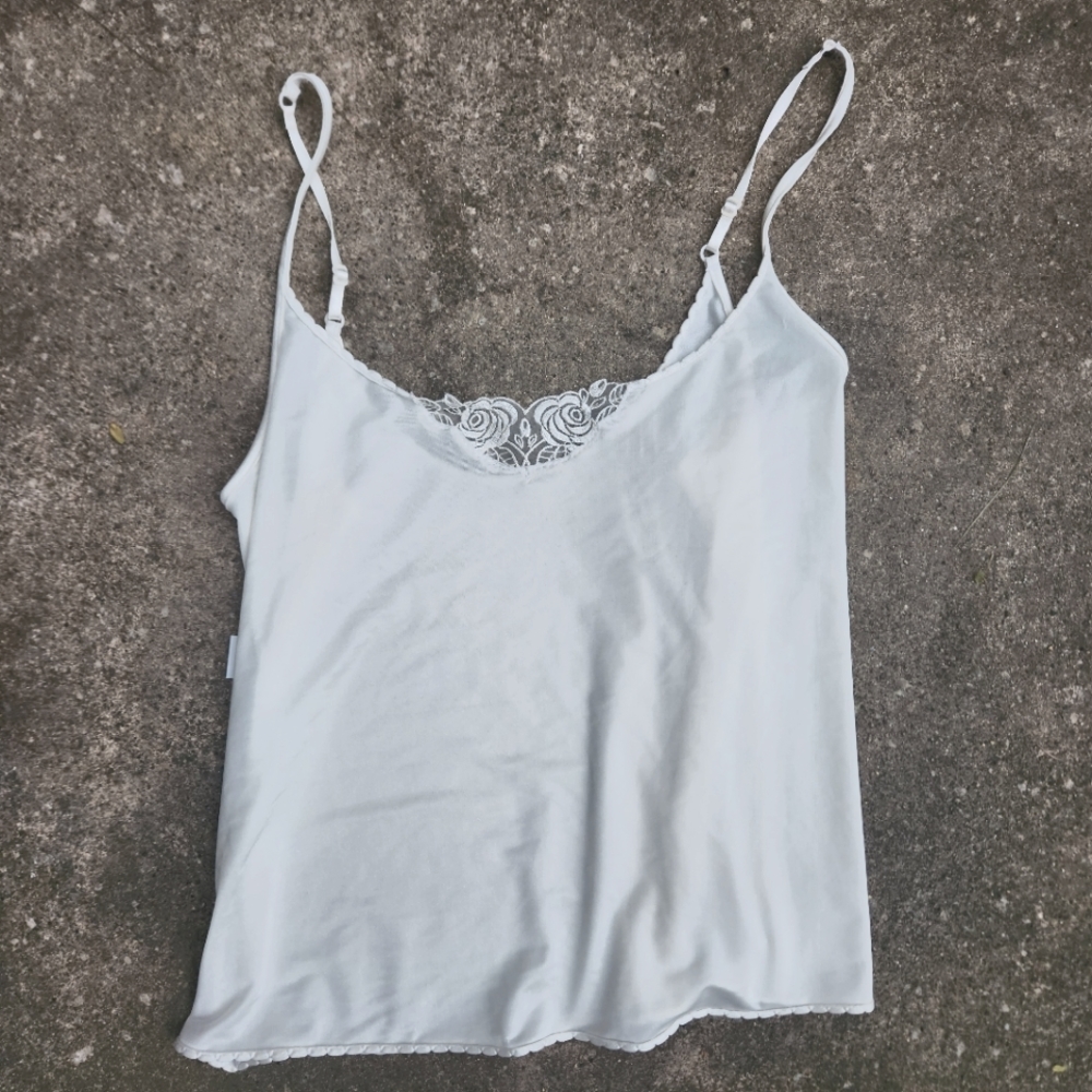 White Silk Tank Top